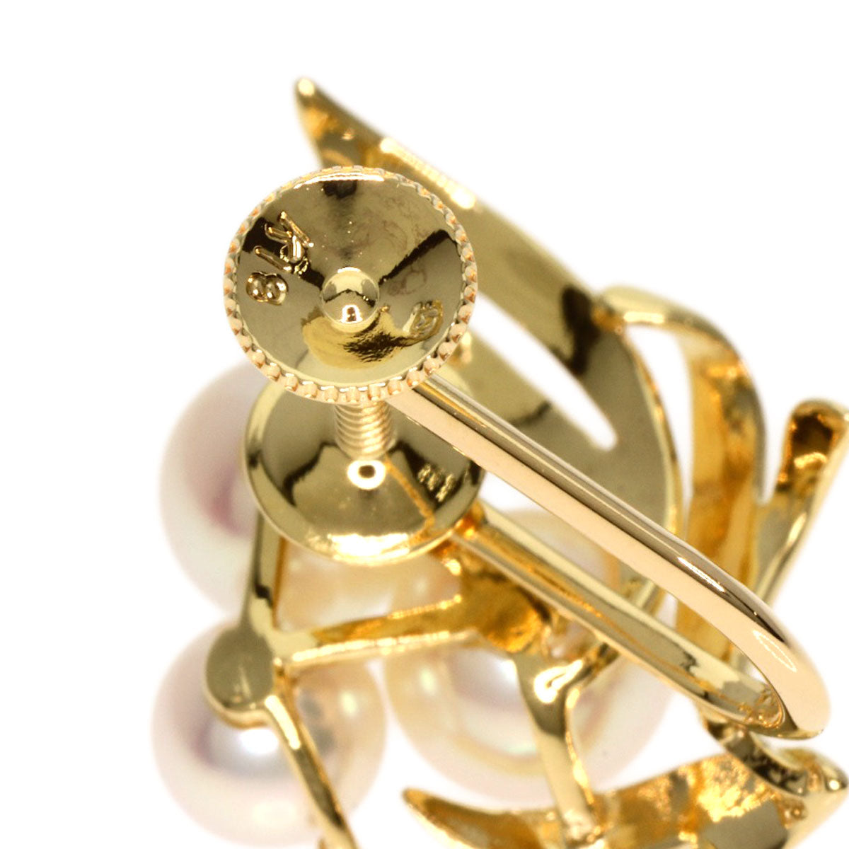 MIKIMOTO Pearl Pearl Earring K18 Yellow Gold Ladies [Used]