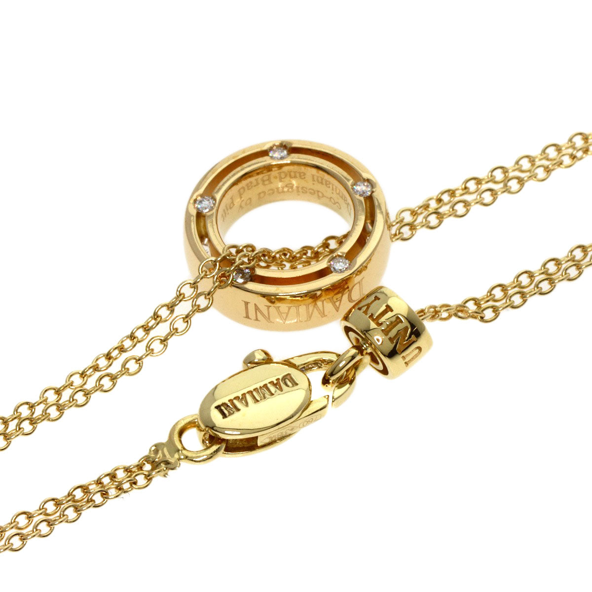 Damiani   Necklace D-Side WChain Diamond K18 Yellow Gold Ladies