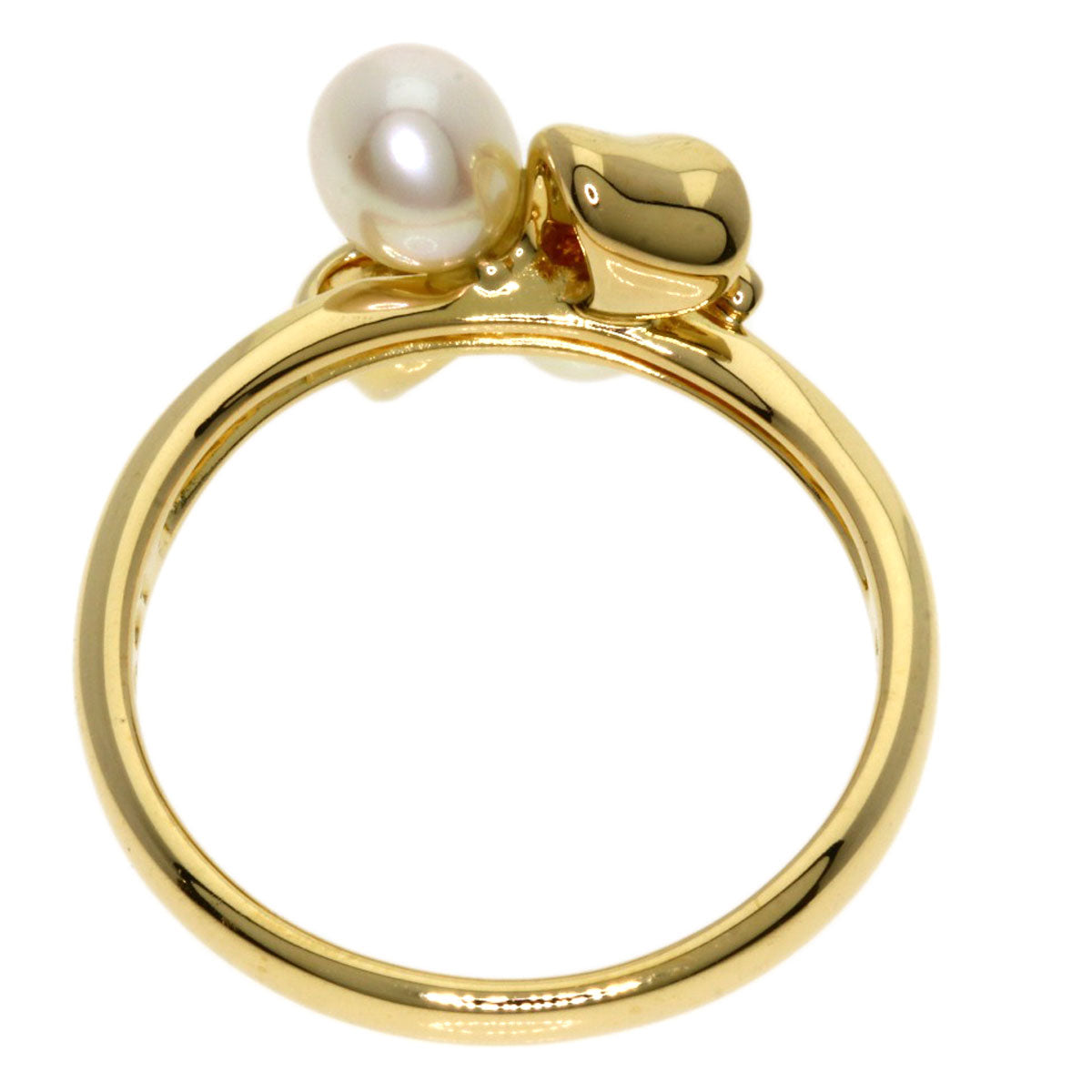 TASAKI Ribbon Pearl Pearl Diamond Ring K18 Yellow Gold Ladies [Used]