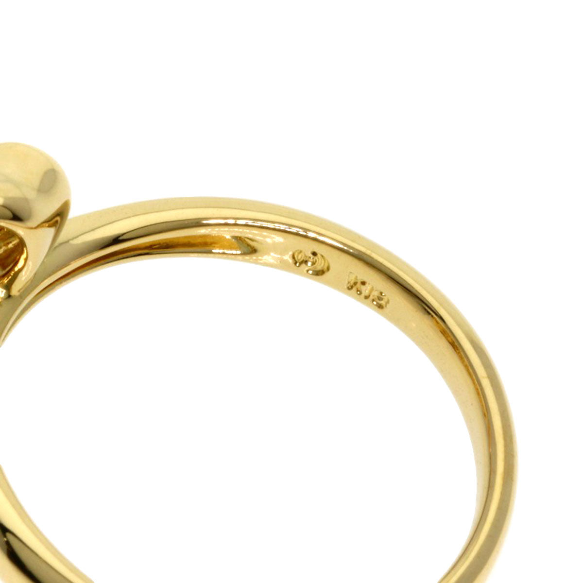 TASAKI Ribbon Pearl Pearl Diamond Ring K18 Yellow Gold Ladies [Used]