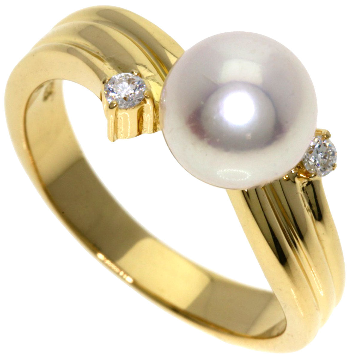 TASAKI Pearl Pearl Diamond Ring K18 Yellow Gold Ladies [Used]