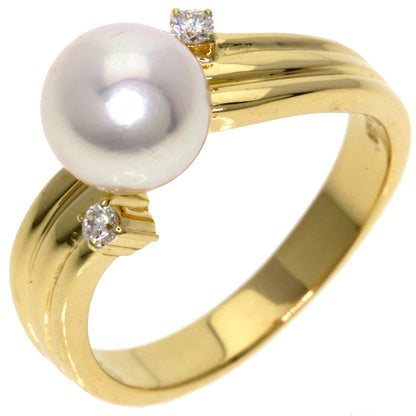 TASAKI Pearl Pearl Diamond Ring K18 Yellow Gold Ladies [Used]
