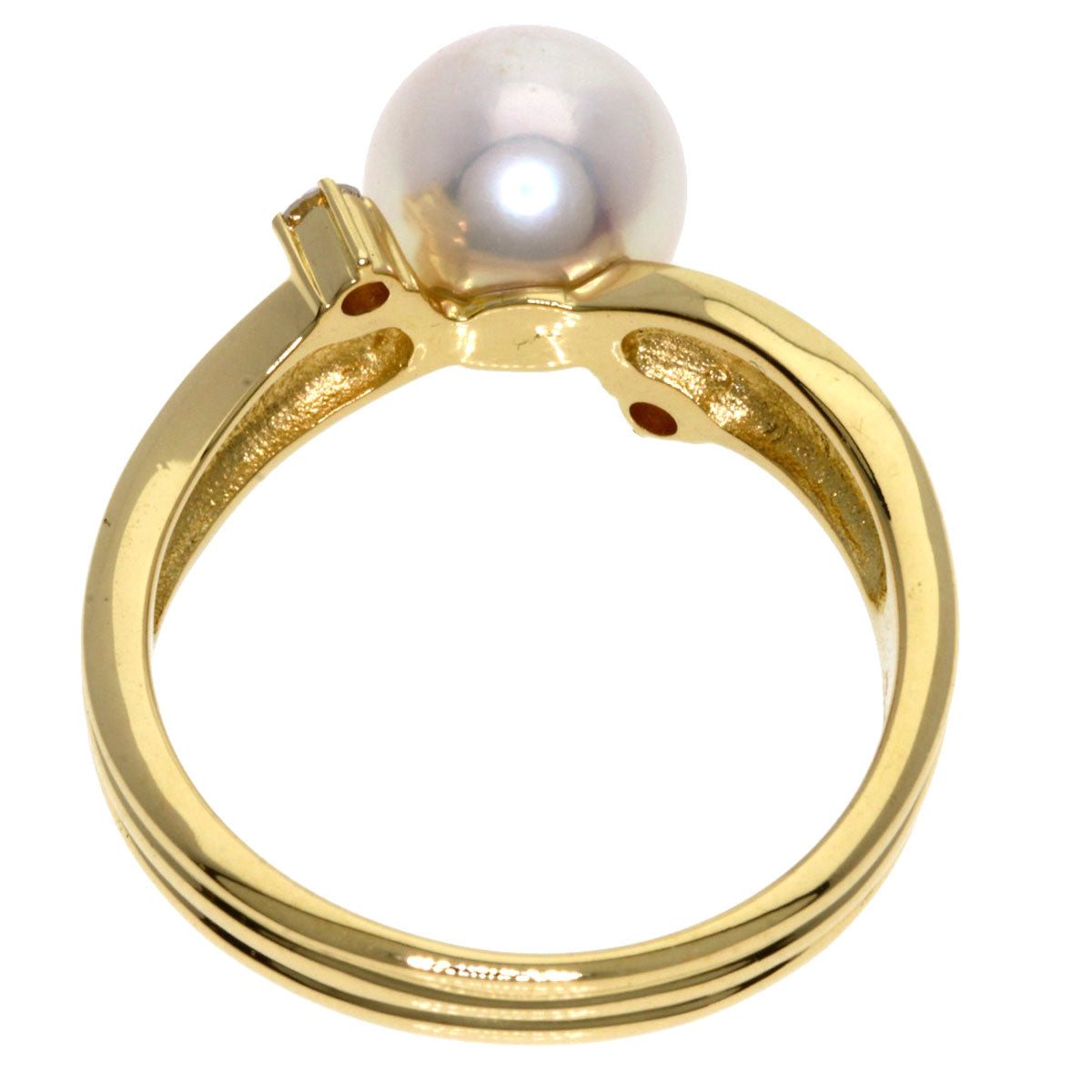 TASAKI Pearl Pearl Diamond Ring K18 Yellow Gold Ladies [Used]