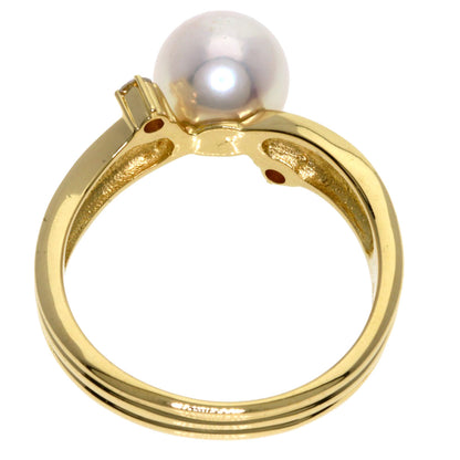 TASAKI Pearl Pearl Diamond Ring K18 Yellow Gold Ladies [Used]