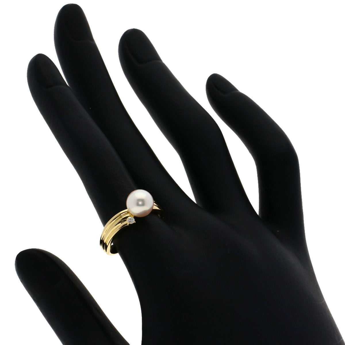 TASAKI Pearl Pearl Diamond Ring K18 Yellow Gold Ladies [Used]