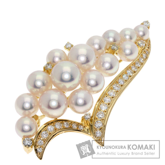 TASAKI   Pearl Pearl Diamond Brooch  K18 Yellow Gold Ladies  [’†ŒÃ]
