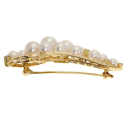 TASAKI   Pearl Pearl Diamond Brooch  K18 Yellow Gold Ladies  [’†ŒÃ]