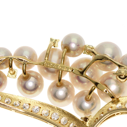 TASAKI   Pearl Pearl Diamond Brooch  K18 Yellow Gold Ladies  [’†ŒÃ]