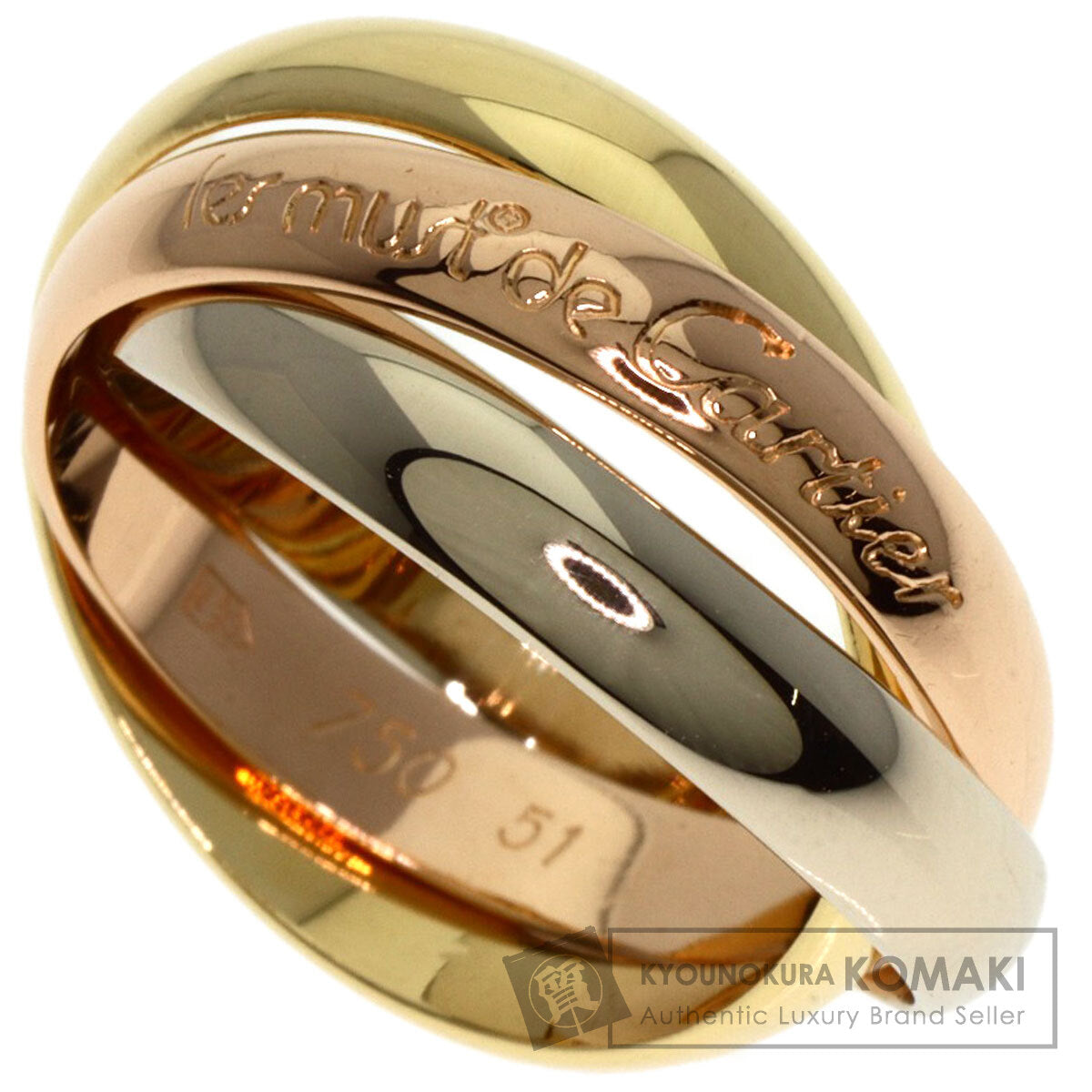 CARTIER Trinity #51 Ring K18 Yellow Gold K18 White GoldLadies [Used]