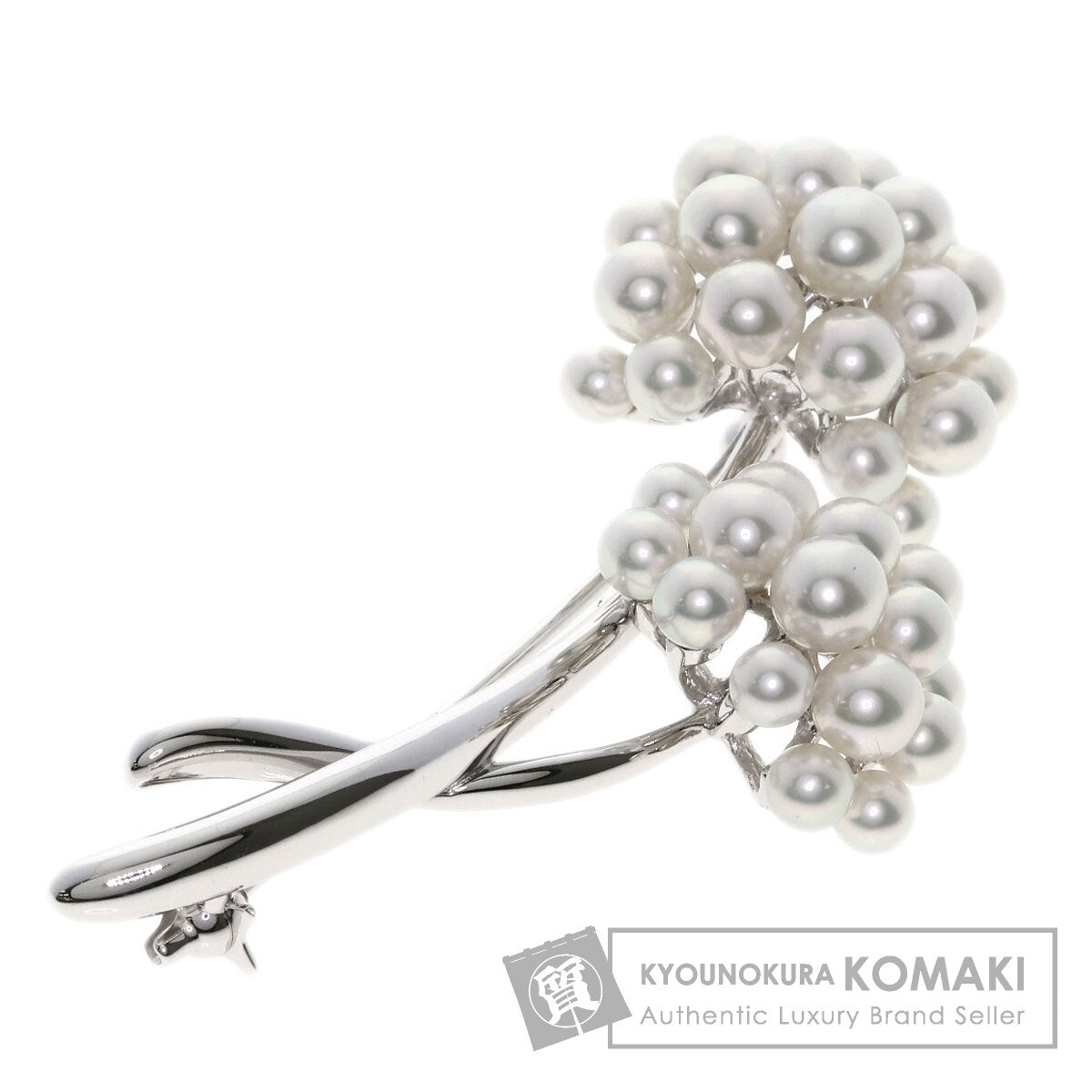 MIKIMOTO Baby pearl Pearl Brooch K18 White Gold Ladies [Used]