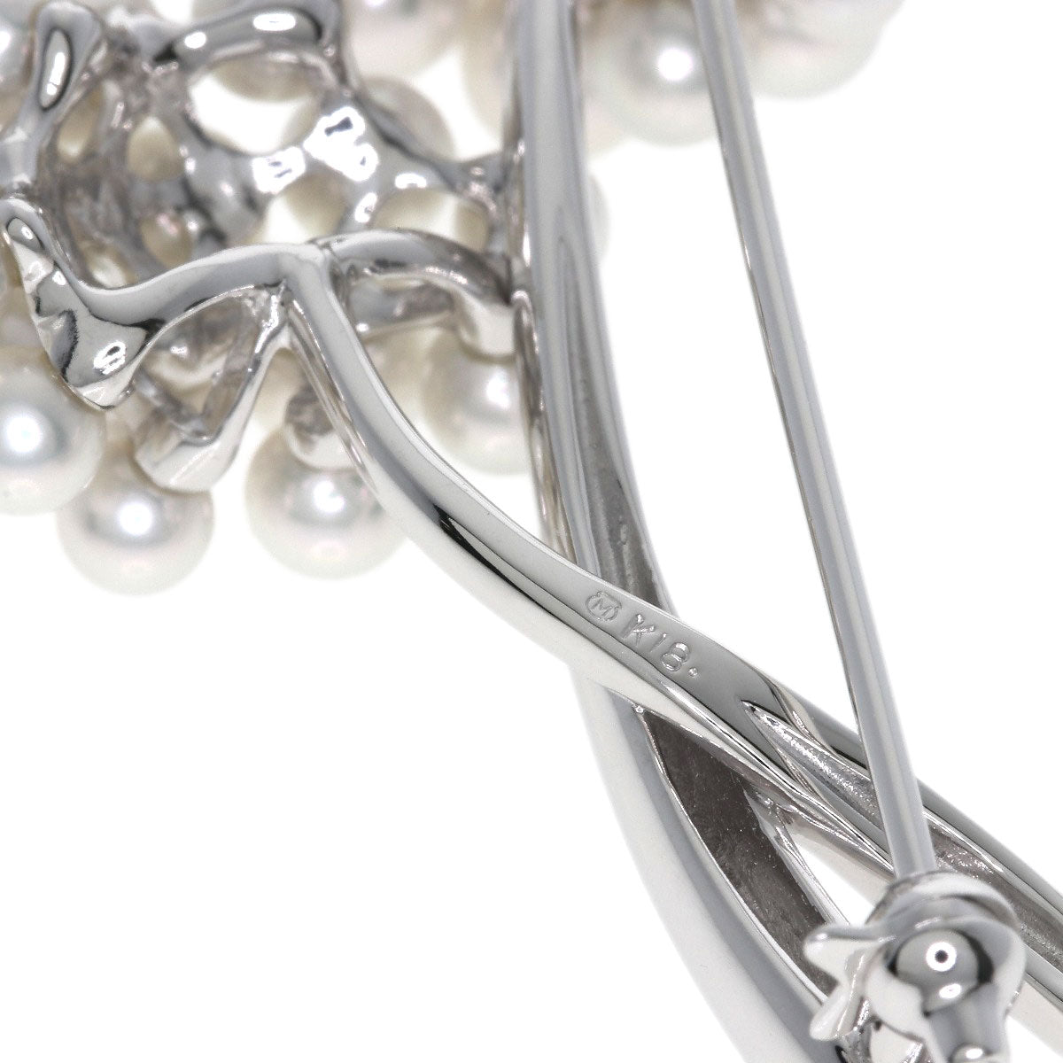 MIKIMOTO Baby pearl Pearl Brooch K18 White Gold Ladies [Used]