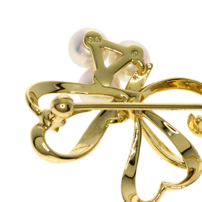 MIKIMOTO Heart Pearl Pearl Brooch K18 Yellow Gold Ladies [Used]