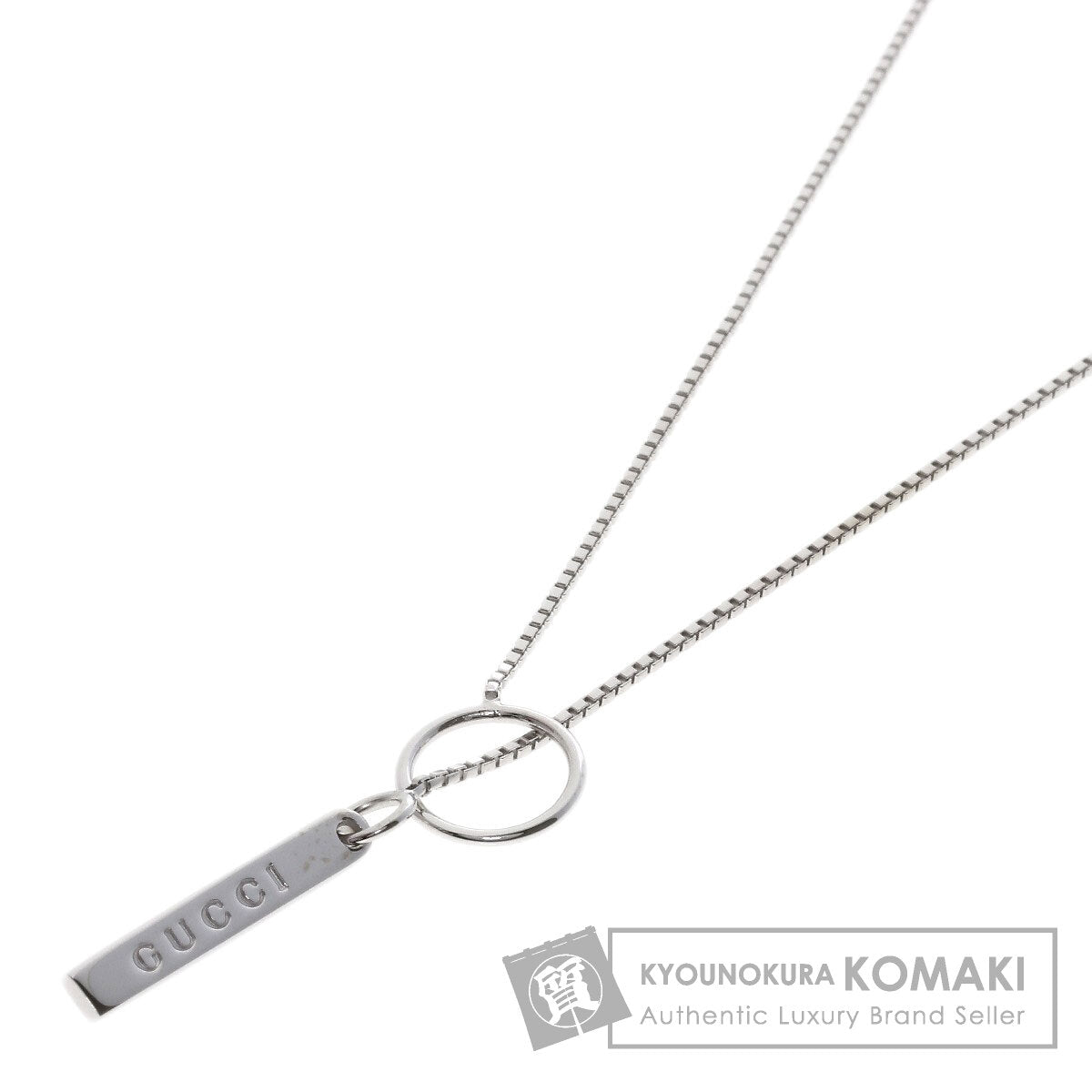 GUCCI lariat Necklace K18 White Gold Ladies [Used]