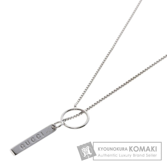 GUCCI lariat Necklace K18 White Gold Ladies [Used]