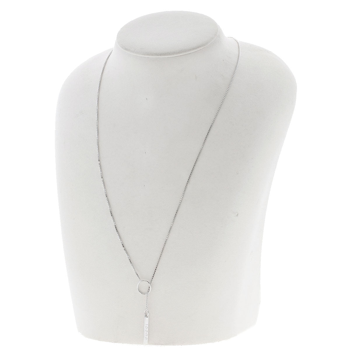 GUCCI lariat Necklace K18 White Gold Ladies [Used]