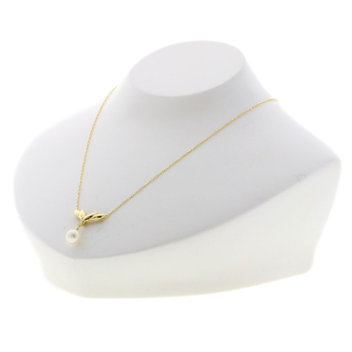 MIKIMOTO Pearl Pearl Diamond Necklace K18 Yellow Gold Ladies [Used]