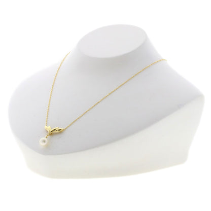 MIKIMOTO Pearl Pearl Diamond Necklace K18 Yellow Gold Ladies [Used]