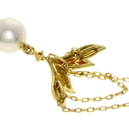 MIKIMOTO Pearl Pearl Diamond Necklace K18 Yellow Gold Ladies [Used]