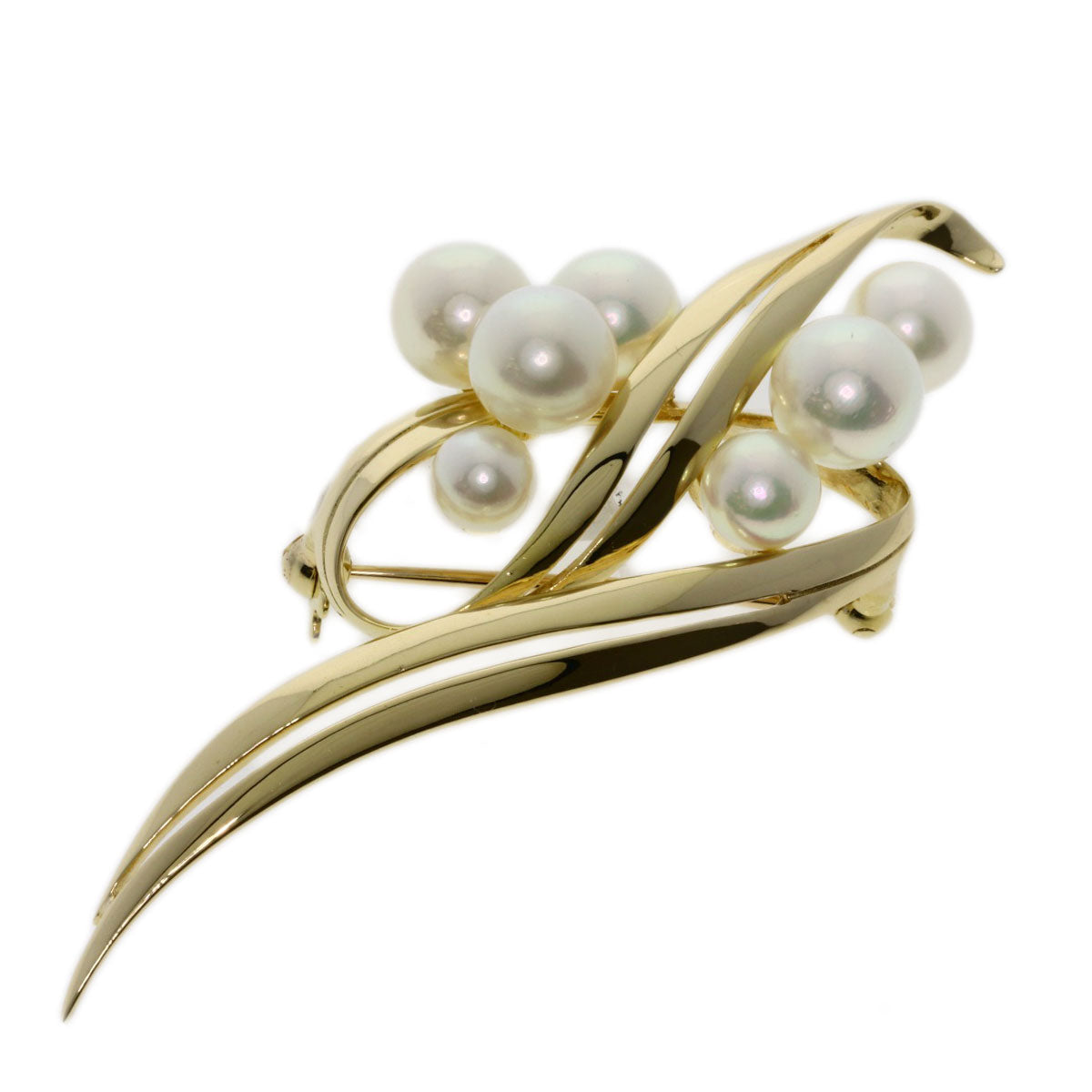 MIKIMOTO Pearl Pearl Brooch K14 Yellow Gold Ladies [Used]
