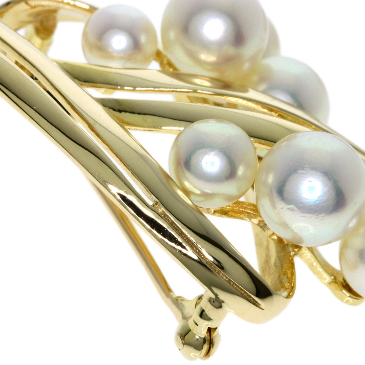 MIKIMOTO Pearl Pearl Brooch K14 Yellow Gold Ladies [Used]