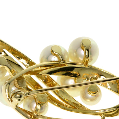 MIKIMOTO Pearl Pearl Brooch K14 Yellow Gold Ladies [Used]