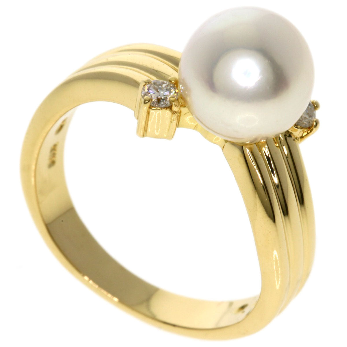 TASAKI Pearl Pearl Diamond Ring K18 Yellow Gold Ladies [Used]
