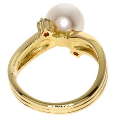TASAKI Pearl Pearl Diamond Ring K18 Yellow Gold Ladies [Used]