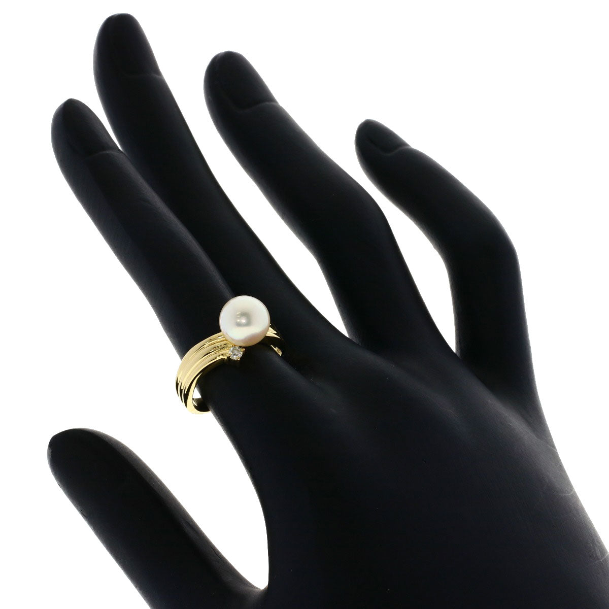 TASAKI Pearl Pearl Diamond Ring K18 Yellow Gold Ladies [Used]