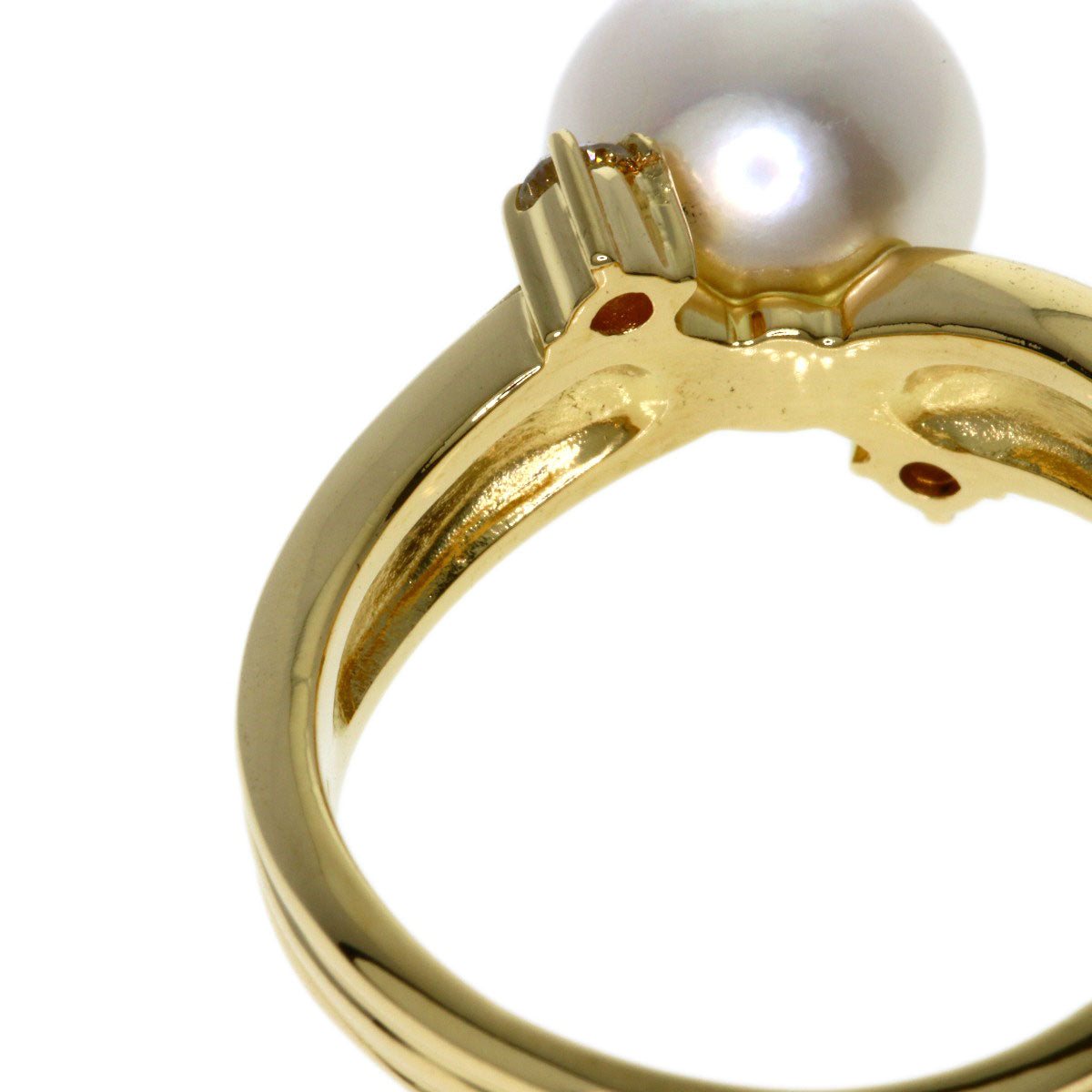 TASAKI Pearl Pearl Diamond Ring K18 Yellow Gold Ladies [Used]