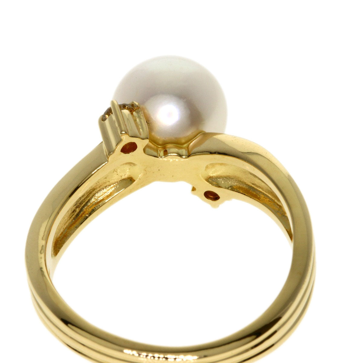 TASAKI Pearl Pearl Diamond Ring K18 Yellow Gold Ladies [Used]