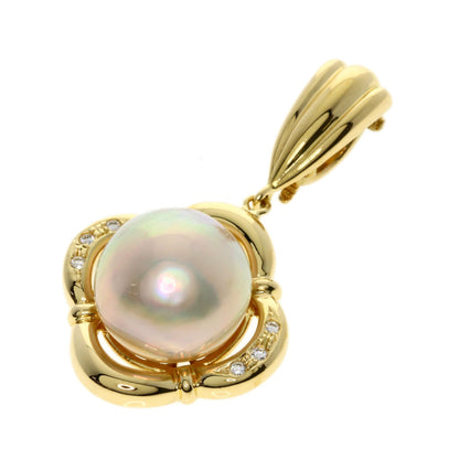 TASAKI Pearl Pearl Diamond Pendant top K18 Yellow Gold Ladies [Used]