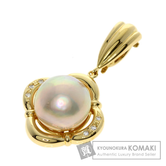TASAKI Pearl Pearl Diamond Pendant top K18 Yellow Gold Ladies [Used]