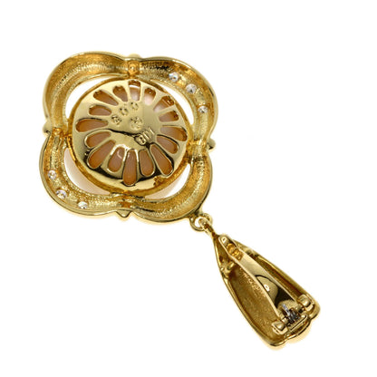 TASAKI Pearl Pearl Diamond Pendant top K18 Yellow Gold Ladies [Used]