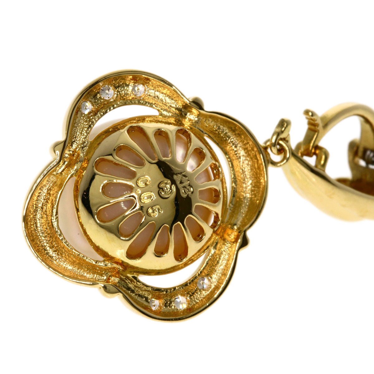 TASAKI Pearl Pearl Diamond Pendant top K18 Yellow Gold Ladies [Used]