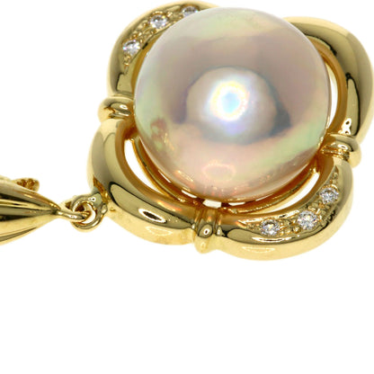 TASAKI Pearl Pearl Diamond Pendant top K18 Yellow Gold Ladies [Used]