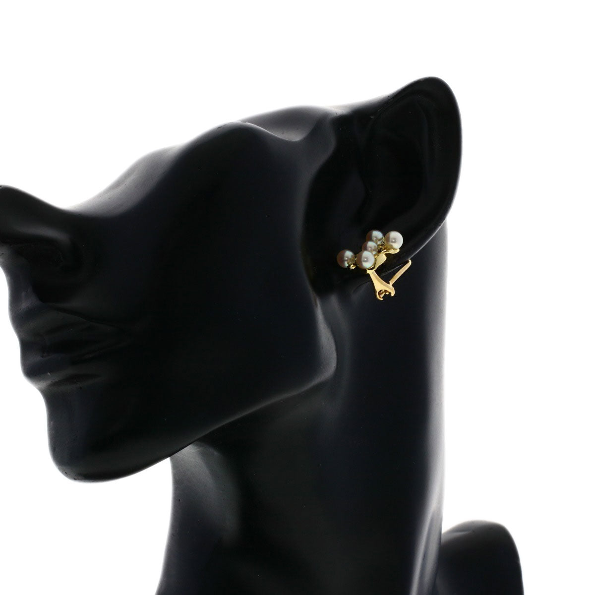 MIKIMOTO Pearl Pearl Diamond Earring K18 Yellow Gold Ladies [Used]