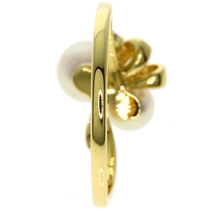 MIKIMOTO Pearl Pearl Diamond Ring K18 Yellow Gold Ladies [Used]