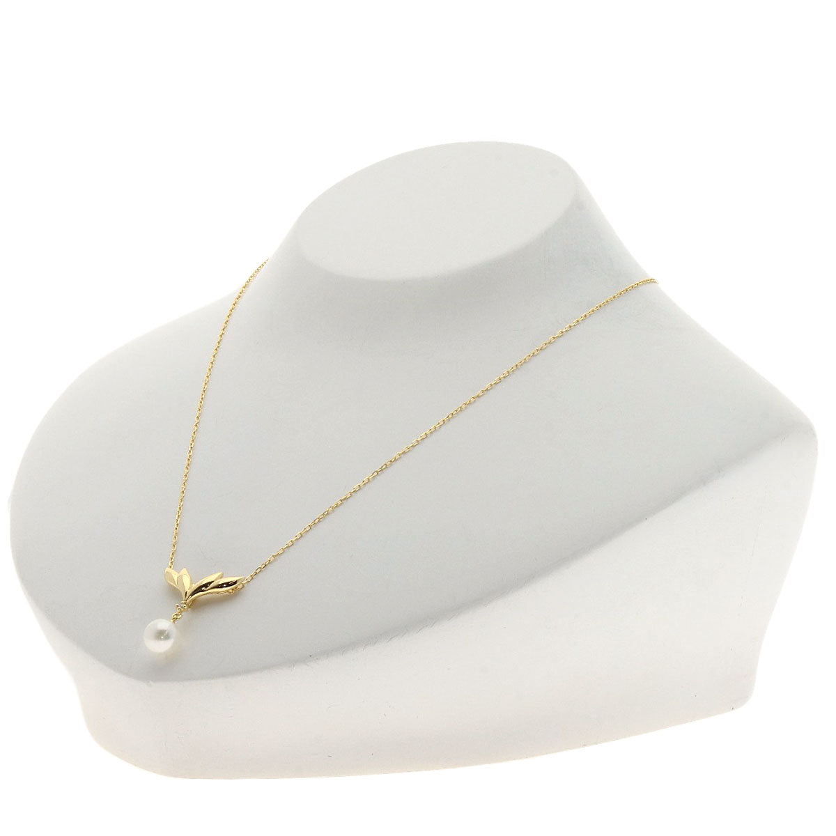 MIKIMOTO Pearl Pearl 1P Diamond Necklace K18 Yellow Gold Ladies [Used]