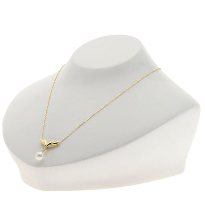 MIKIMOTO Pearl Pearl 1P Diamond Necklace K18 Yellow Gold Ladies [Used]