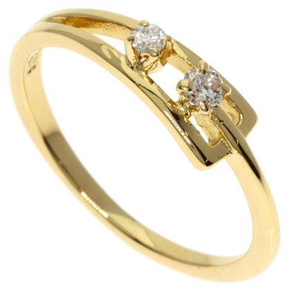 MIKIMOTO 2P Diamond Ring K18 Yellow Gold Ladies [Used]