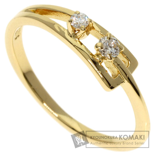 MIKIMOTO 2P Diamond Ring K18 Yellow Gold Ladies [Used]