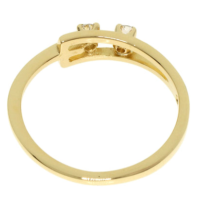 MIKIMOTO 2P Diamond Ring K18 Yellow Gold Ladies [Used]