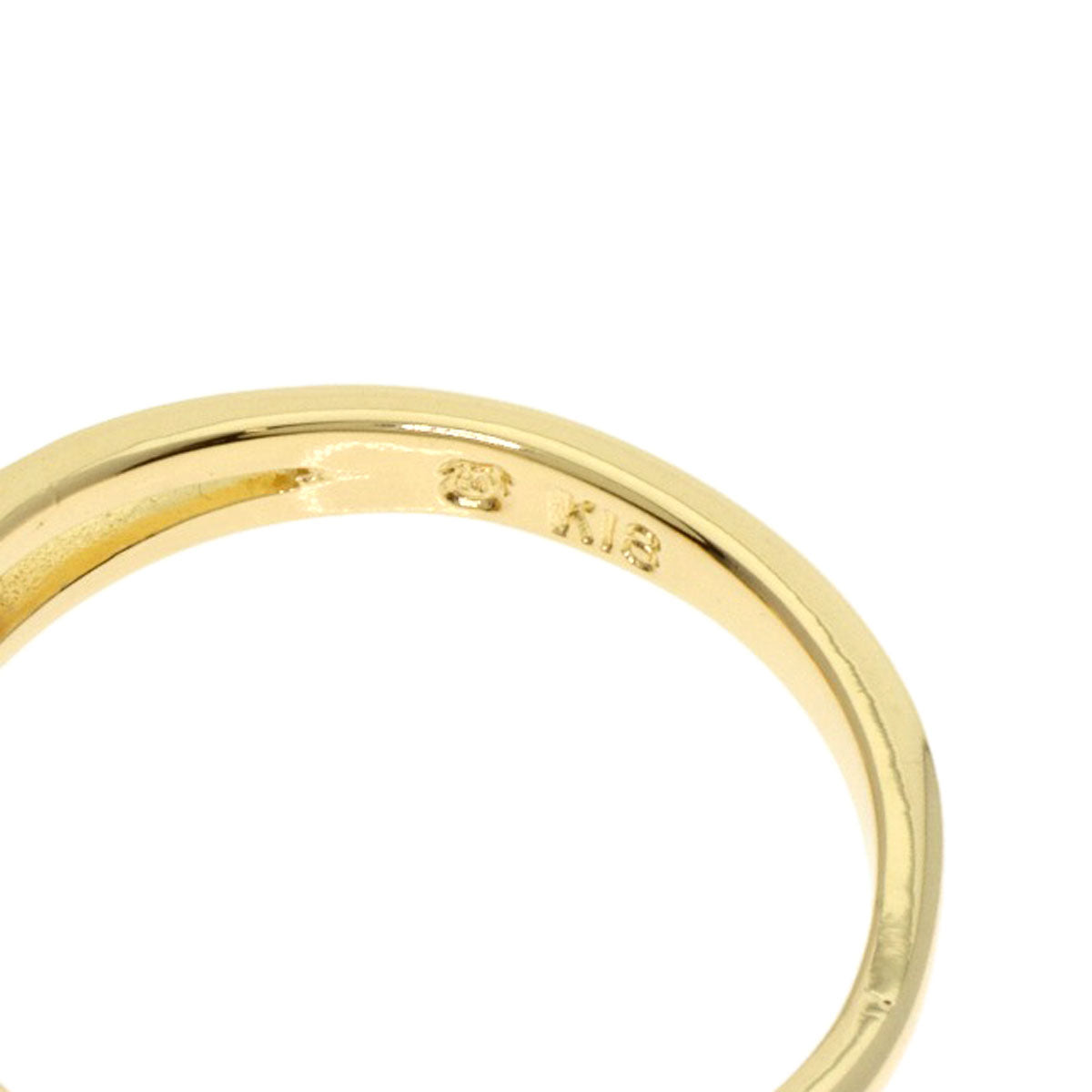 MIKIMOTO 2P Diamond Ring K18 Yellow Gold Ladies [Used]