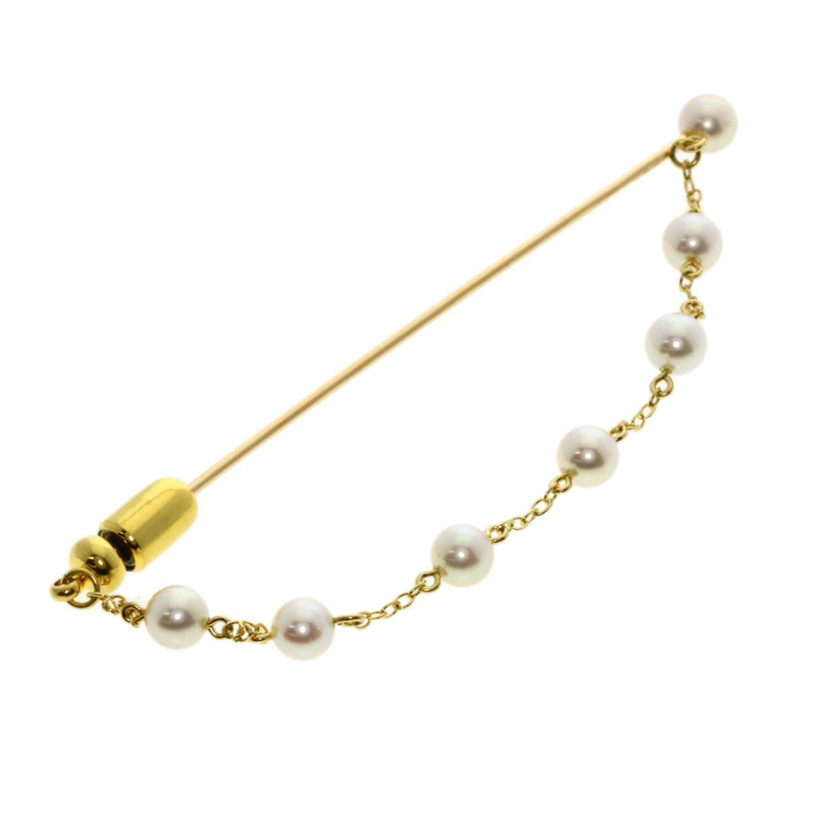MIKIMOTO Pearl Pearl Pin Brooch Brooch K18 Yellow Gold Ladies [Used]