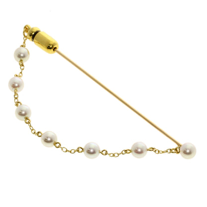 MIKIMOTO Pearl Pearl Pin Brooch Brooch K18 Yellow Gold Ladies [Used]
