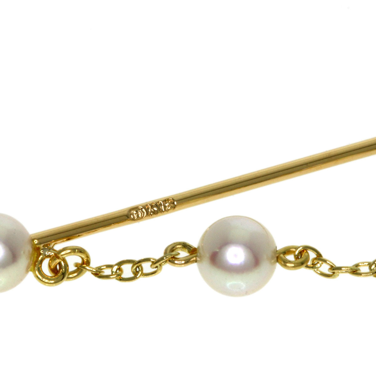 MIKIMOTO Pearl Pearl Pin Brooch Brooch K18 Yellow Gold Ladies [Used]