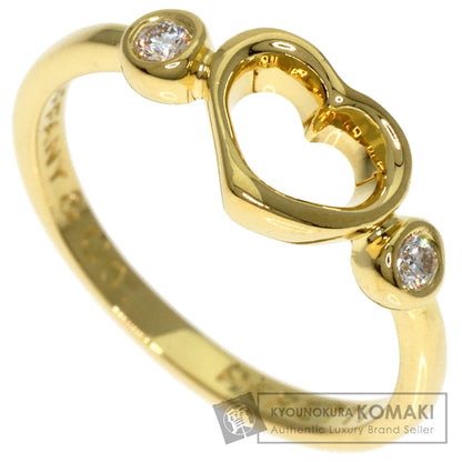 TIFFANY&Co. Open Heart 2P Diamond Ring K18 Yellow Gold Ladies [Used]