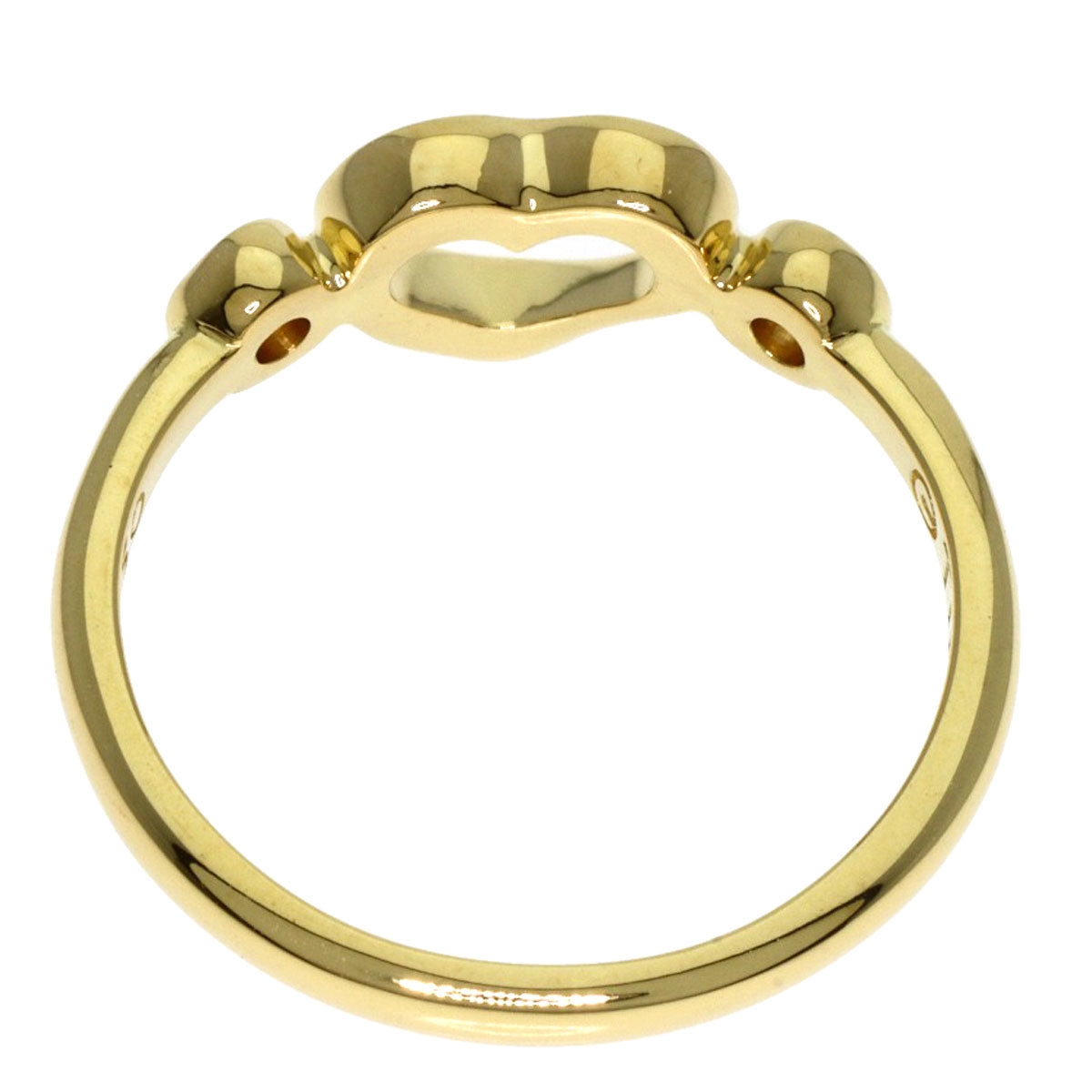 TIFFANY&Co. Open Heart 2P Diamond Ring K18 Yellow Gold Ladies [Used]