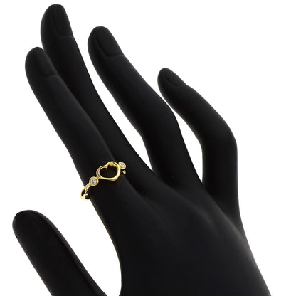 TIFFANY&Co. Open Heart 2P Diamond Ring K18 Yellow Gold Ladies [Used]