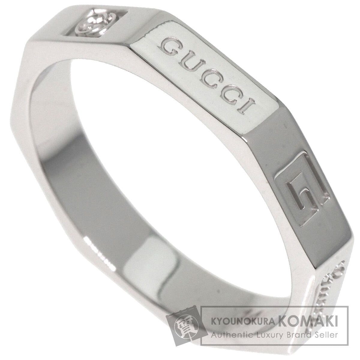 GUCCI Octagonal # 14 Ring K18 White Gold Ladies [Used]